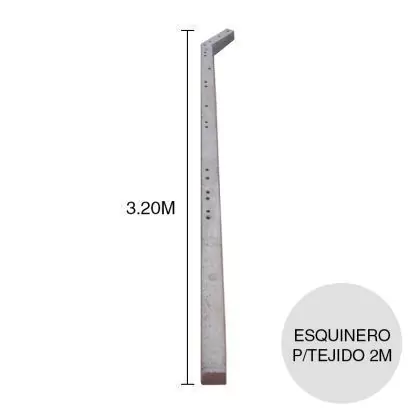 [PHEO] Poste Esquinero Olimpico para Tejido 1.80 a 2.00m (12cm x 12cm x 3.20m)